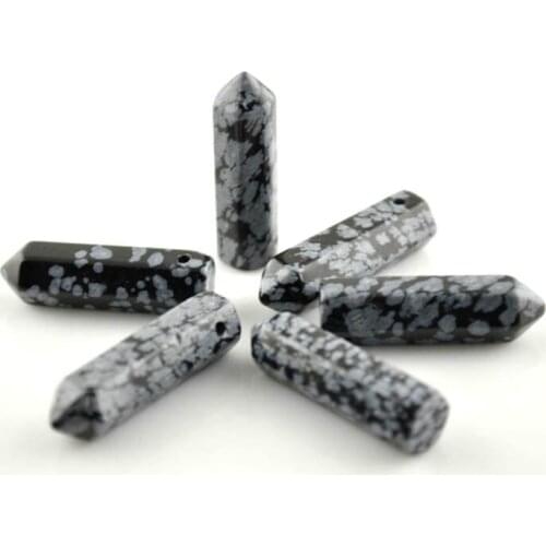 High Quality Black and White Veins Natural Snow Stone Beads Hexagon Shape For Jewelry Making Materials 12pc/lot