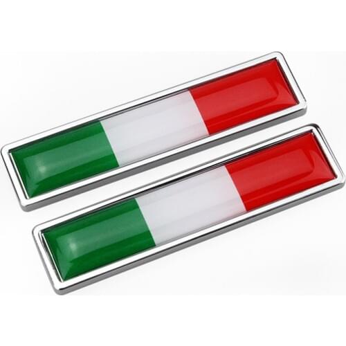 1 Pair Italian Flag Italy 3D Metal Car Sticker Decal Decoration Badge Emblem Accessories Auto Stickers For Audi Bmw Toyota Ford