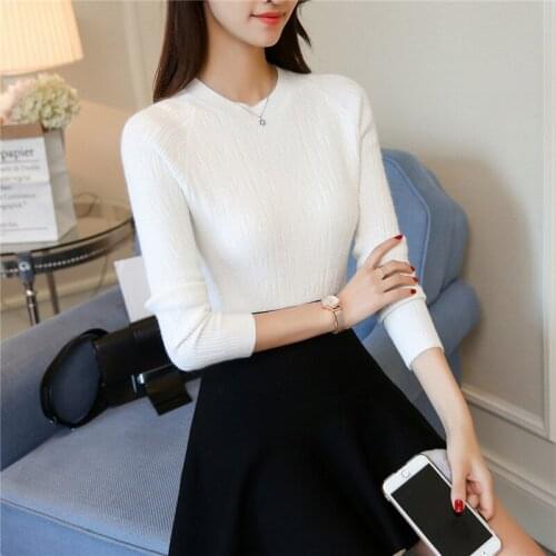 2020 Hot Sale Cotton Jumper Women Sweaters And 4993 - Korean Womens New Slim Shirt 32 Semi