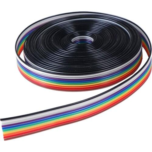 5meters/lot Ribbon Cable 10WAY Flat Color Rainbow Ribbon Cable Wire Rainbow Cable 10P Ribbon Cable 28AWG 2020 High Quality New