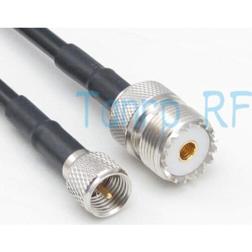 Free shipping! 200CM UHF female jack to mini UHF male plug extension cableRG58 6feet 2m RF Pigtail coaxial jumper cable