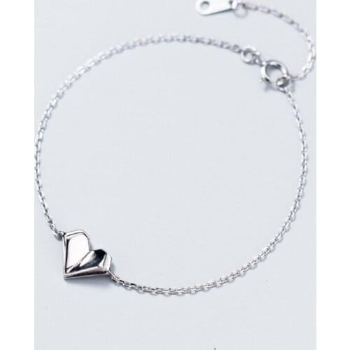 La Monada Heart Charm Adjustable Silver Bracelet 925 Women New Jewelry Chain Minimalist 925 Sterling Silver Bracelets For Women