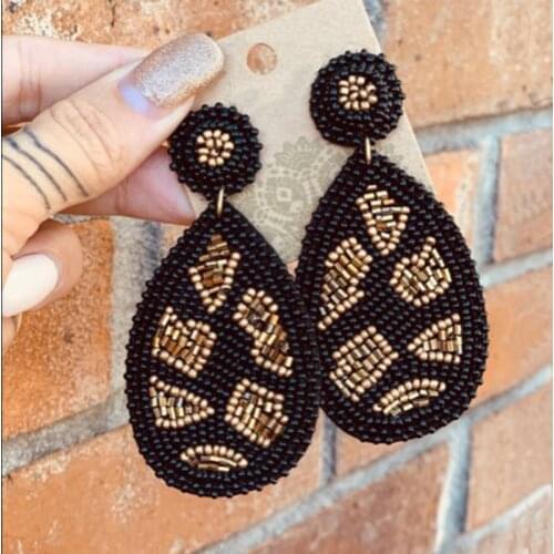 Aretes Bohemian Drop earrings Ethnic Jewelry Handmade Woven Earrings Earrings Female Earrings Beaded Pendant Wedding Party Gifts