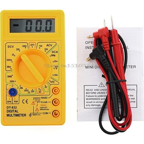 Digital Multimeter LCD DC AC Voltmeter Ammeter Ohm Professional DT832 Tester