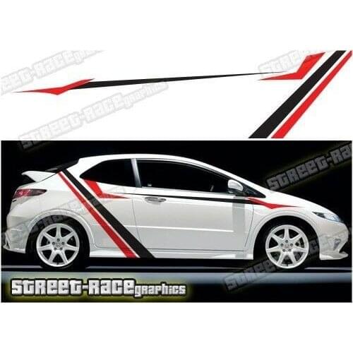For x4 Honda Civic 030 racing stripes graphics stickers decals Type R S Sport