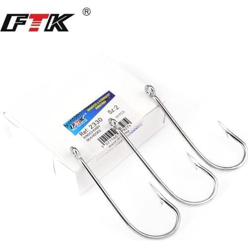 FTK Barbed Fishhook Flatted Round 2-6# 50PCS And7-20# 100PCS/LOTCarp Feeder Anzol Fishooks Fishing Peche Tackle Hook For Fishing