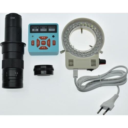 Full HD 28MP 1080P 60fps HDMI USB Video Microscope Camera+130X 180X 300X 600X Adjustable Magnification 25mm Zoom C-mount Lens