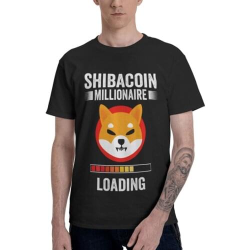 Shiba Inu Coin Millionaire T Shirt Men Short Sleeve 100% Cotton T-shirts Dogecoin Cryptocurrency Blockchain Bitcoin Tee Tshirt