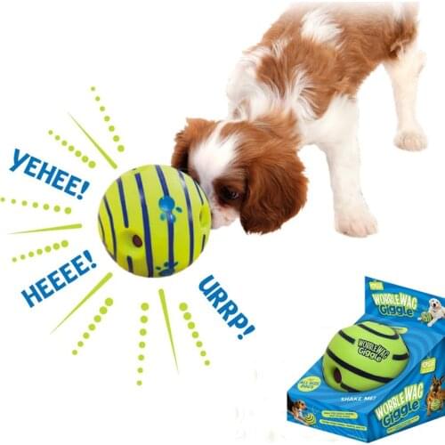 Dog Toy Squeaking Interactive Fun Giggle Sounds Pet Puppy Chew Toys Dog Play Ball Training Pet Supplies 14cm