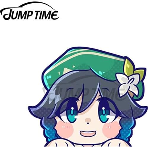 JumpTime 13 x 4.3cm For Venti Genshin Impact Peek Vinyl Car Stickers Waterproof Scratch-proof Window Trunk Decal Bumper Decor