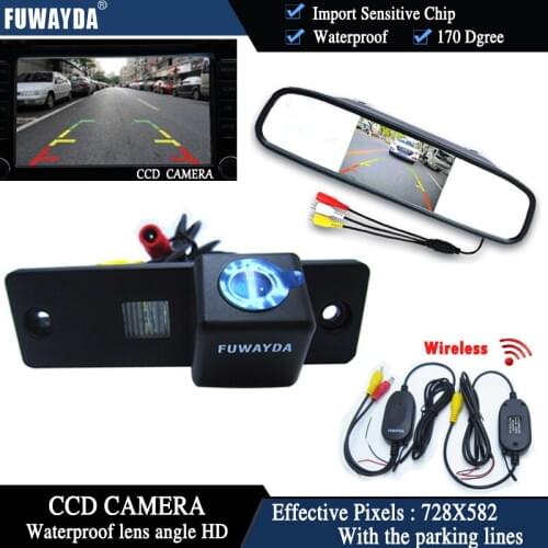 FUWAYDA Wireless Color CCD Chip Car Rear View Camera for Toyota 4Runner /Land Cruiser Prado 2010+4.3Inch rearview Mirror Monitor