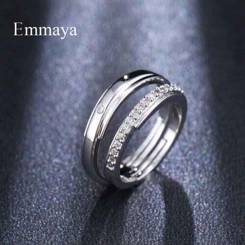 Emmaya Special Design For Girls combination-shape And Divided Cubic Zircon Promise Ring Engagement Wedding Punk Style