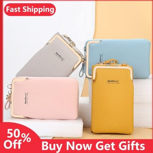 Korean version lychee pattern ladies multi-color casual shoulder bag cell phone pocket key chain holder messenger bag