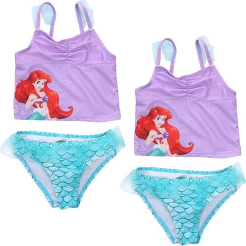 Newborn Toddler Kids Two-Piece Suits Baby Little Girls Mermaid Princess Tankini Bikini Set Swimwear 2PCS Swimming Bathing Suits