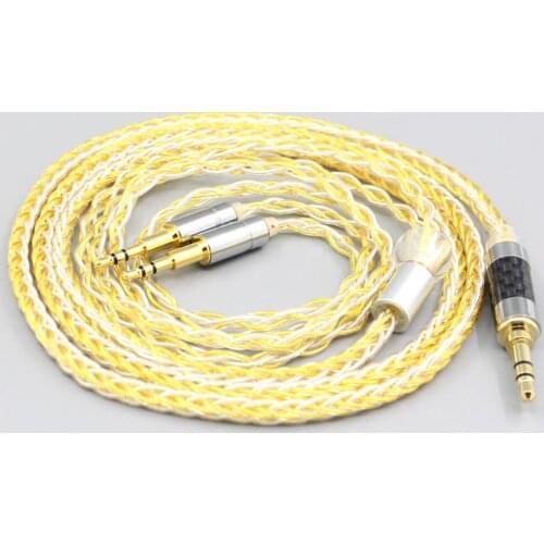 LN007321 8 Core Silver Gold Plated Earphone Cable For Abyss Diana Acoustic Research AR-H1 Advanced Alpha GT-R Zenith PMx2