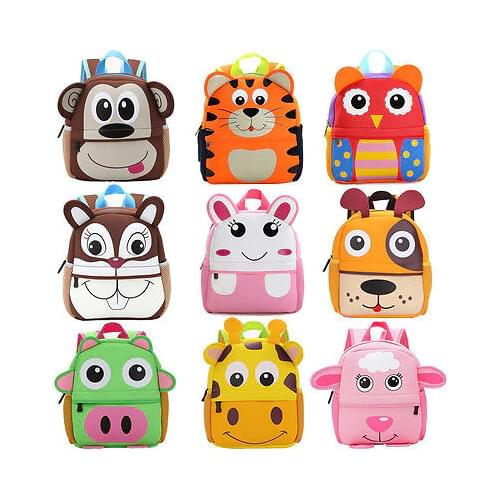 Cute Kid Toddler School Bags Backpack Kindergarten Children Girls Boys Schoolbag 3D Cartoon Animal Bag
