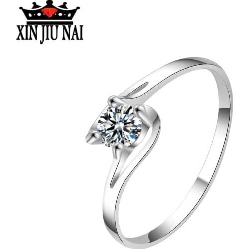 925 sterling silver Kiss of an angel with twisted arms for marriage engagement drill proposal small diamond Mini Korean ring