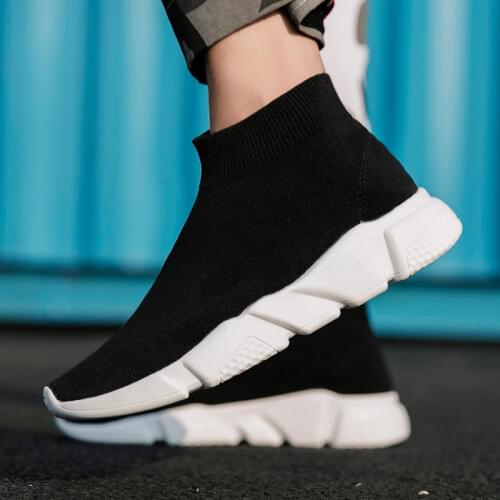 Mens shoes 2020 summer new mens breathable sports socks shoes high-top mesh casual couple shoes men and women shoes