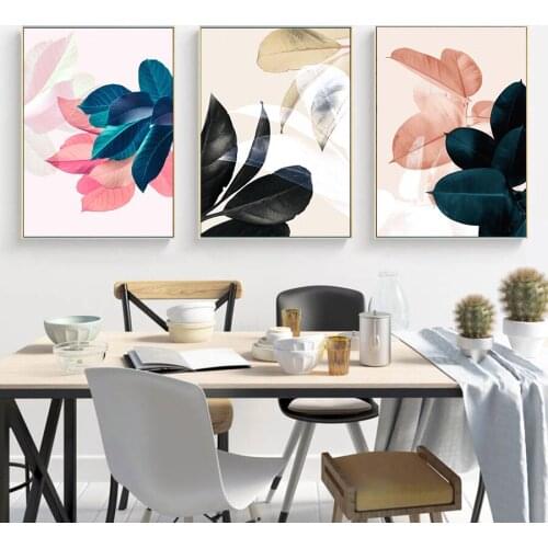 Watercolor Leaf Wall Prints Boho Canvas Painting Nordic Simple Art Poster Modern Living Room Fashion Pictures Minimalist Decor