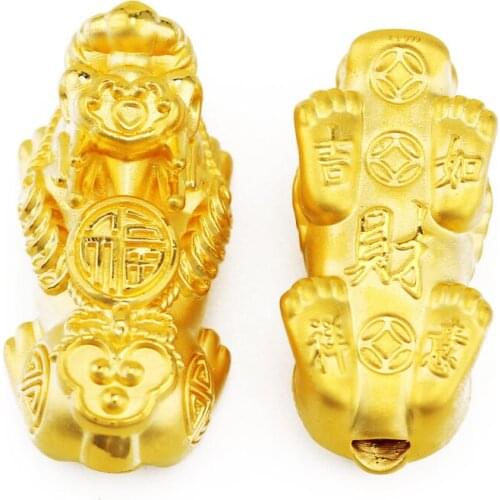 New Arrival 24K Yellow Gold Bracelet 3D 999 Gold Dragon Son Bracelet