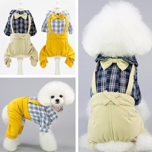 Pet Dog Clothes cotton Dogs Jumpsuits Winter Dog Coat Jacket Pet Pajamas Chihuahua Clothing Dog Outfit Pet gentleman Clothing