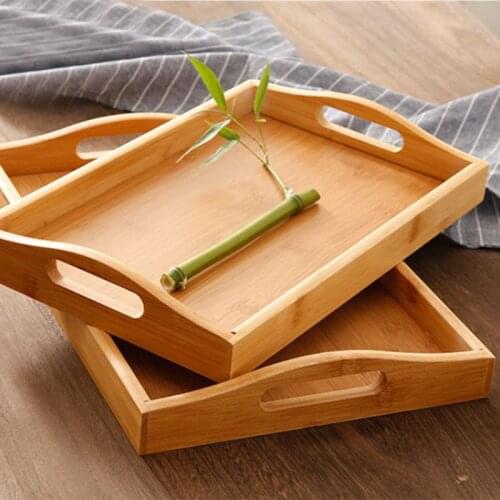 Serving tray bamboo - Great for dinner trays, tea tray, food tray, breakfast Tray, good for parties or bed tray