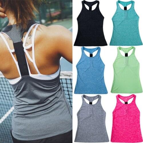 Casual Sleeveless Yoga Shirts Women Gym Tank Vest Tops Running Sporting Stretch Fast Dry Wicking Fitness Sports Bras
