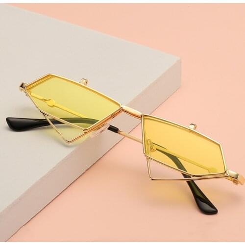 Retro vintage polygon metal frame double lens flip up sunglasses punk sunglasses AS081