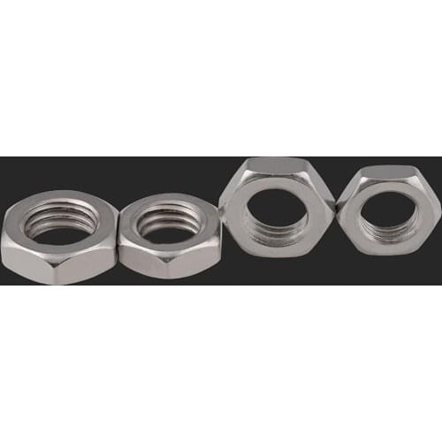 Fine Thread Hex Thin Nut M6-M20 Fine Pitch Flat Hexagon Lock Nut 304 Stainless Steel DIN439 Thin Nut Pitch 0.75/1.0/1.25/1.5mm