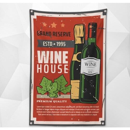 WINE HOUSE! Vintage Beer Day Poster Canvas Painting Bar Wine Cellar Cafe Home Decoration Shabby Chic Wall Art Banner Flag Mural