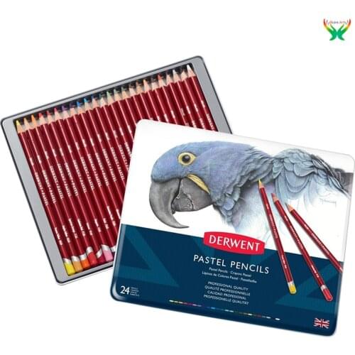 British Pastel DERWENT water soluble Pastel colored pencil color art color pencil 12/24/36/72 tin box imported color chalk