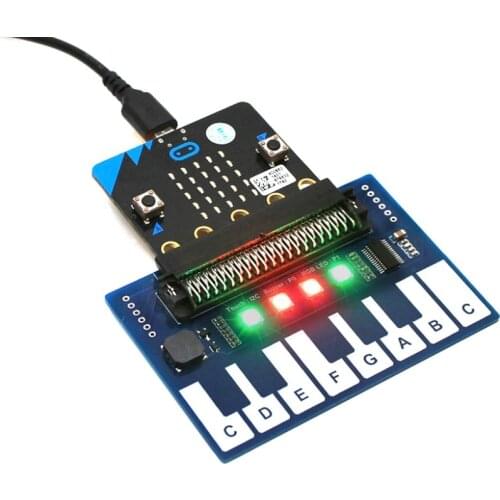 Waveshare Piano for micro:bit Touch Keys to Play Music with 4x RGB LEDs micro:bit edge connector TTP229 Touch controller 3.3V