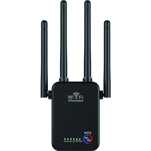 Wireless Routers Wifi Repeater 1200Mbps Dual-Band 2.4G 4 Antenna Wi-Fi Range Extender Signal Home Networking Internet Amplifier