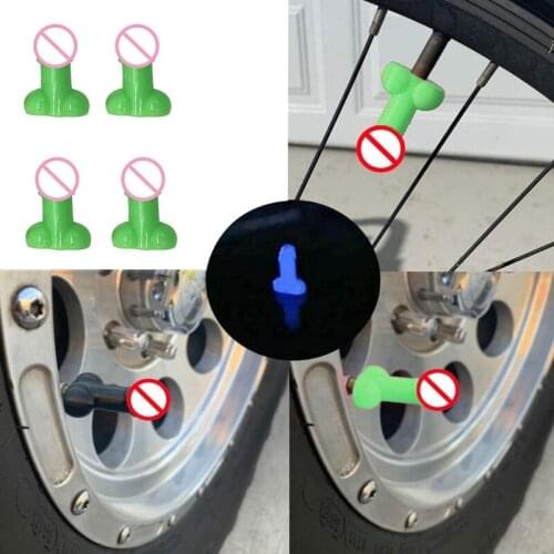4 Pcs Funny Prank Car Wheel Valve Caps Plastic Luminous Stem Dust Cover For Cars Trucks Bikes Motorcycles Tire