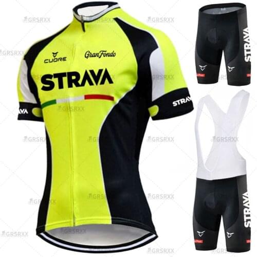 STRAVA Women Bicycle Set 2021 Females' Mountain Bike Clothes Breathable Cycling Bib Set Short Sleeve Jersey MTB Bike Uniform