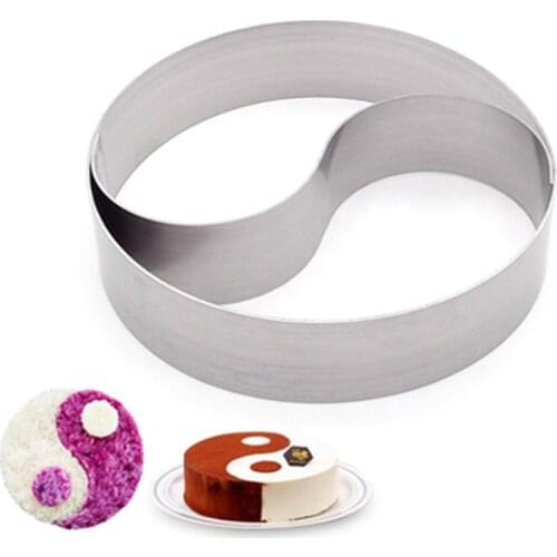 1Pc/4Pcs Stainless Steel Round Cold Tai Chi Dishes Mould Kitchen Hotel Creative Dish Tool Salad Dish Fried Rice Shaping Mold