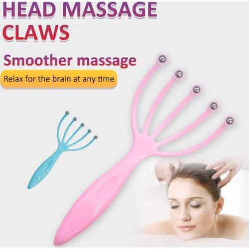 1Pcs Five Finger Head Massager Steel Ball Head Massage Relaxation Massager Hair Held SPA Scalp Neck Stress Relief Reduce Stress