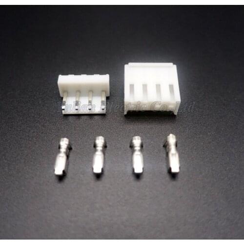 25sets/lot VH3.96 4Pin 3.96mm connectors wiring terminals A set of:socket + plug + terminals