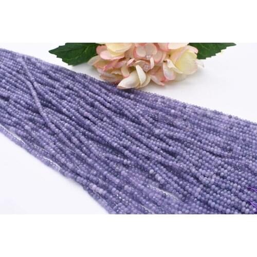 2x4mm Natural Faceted Aquamarine Round stone beads For DIY Bracelet Necklace Jewelry Making Strand 15"