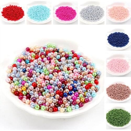 3/4/6/8/10/12mm Acrylic Spacer Beads Imitation Pearls Round Loose Beads For Jewelry Making DIY Garment Pearls Beads