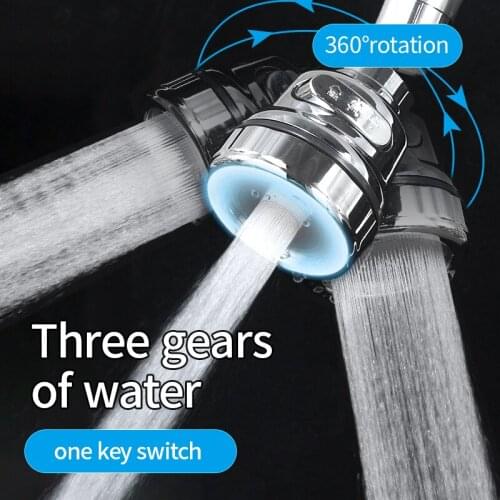 360° Rotating Faucet Refined Copper Connector Kitchen Splash Proof Faucet Water Saving Bubbler 3 Gears Adjustment Faucet Filter