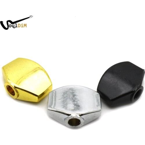 60pcs Metal Small Square Shape Guitar Tuning Peg Tuner Machine Head replacement Buttons knob Handle Chrome/Gold/Black