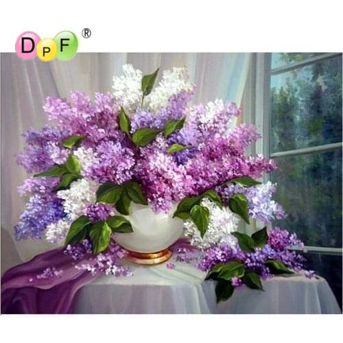 DIY Diamond painting Cross stitch Kit Diamond embroidery lilac 5D Diamond mosaic Needlework Pattern Home Decoration