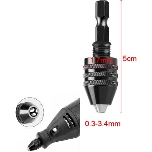 Aluminum alloy Keyless Drill Chuck Black Tool Hex Shank Adapter Drill Bit