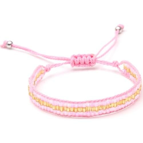 Bohemian Miyuki Seed Bead Wrap Bracelet Women Men Boho Handmade Blue Pink Red Black String Woven Slide Knot Adjustable Jewelry