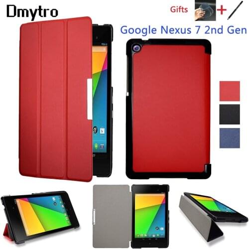 PU Leather Folding Folio Case For Google Nexus 7 FHD 2nd (2nd Gen.2013) Flip Tablet Cover Case with Stand Auto Sleep/Wake