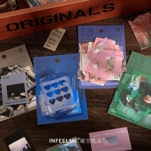 40 Pcs The Smell Of Plants Decorative Ins Style Stickers Washi Paper Diy Scrapbook Stickers For Laptop Diary Envelope Scrapbook