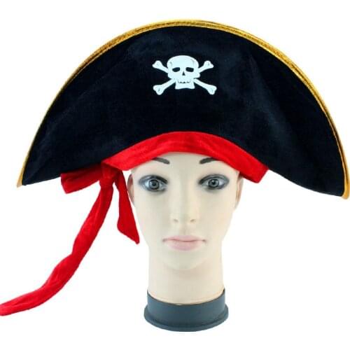 Adult Halloween Decoration Skull Hat Captain Skull Pirate Hat Piracy Cap Corsair Cap Masquerade Bar Party Supplies