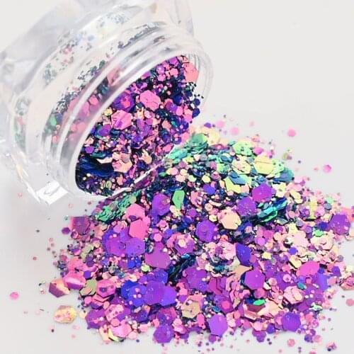 Chameleon Nail chunky Glitter mix size Flakes for Nail Art Gel Polish Manicure Decoration Changing Color Nail Sequins HSJ2CXD