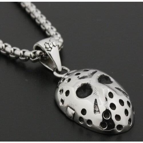 Halloween Jason Hockey Pendant 316L Stainless Steel Mens Biker Punk Style 6R007